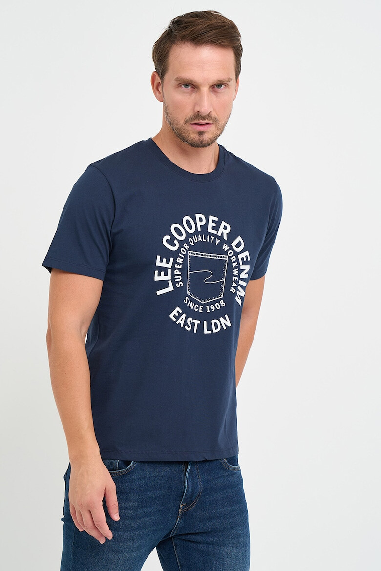 Lee Cooper Tricou cu logo si decolteu la baza gatului - Pled.ro