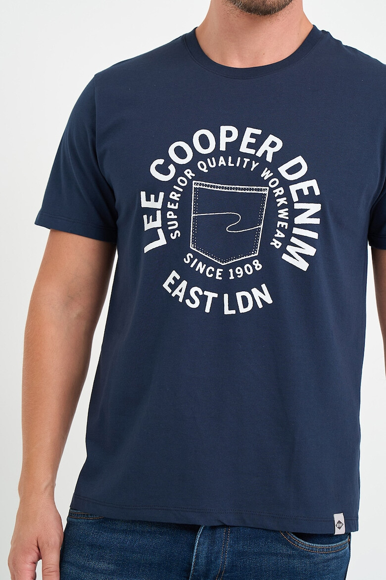 Lee Cooper Tricou cu logo si decolteu la baza gatului - Pled.ro