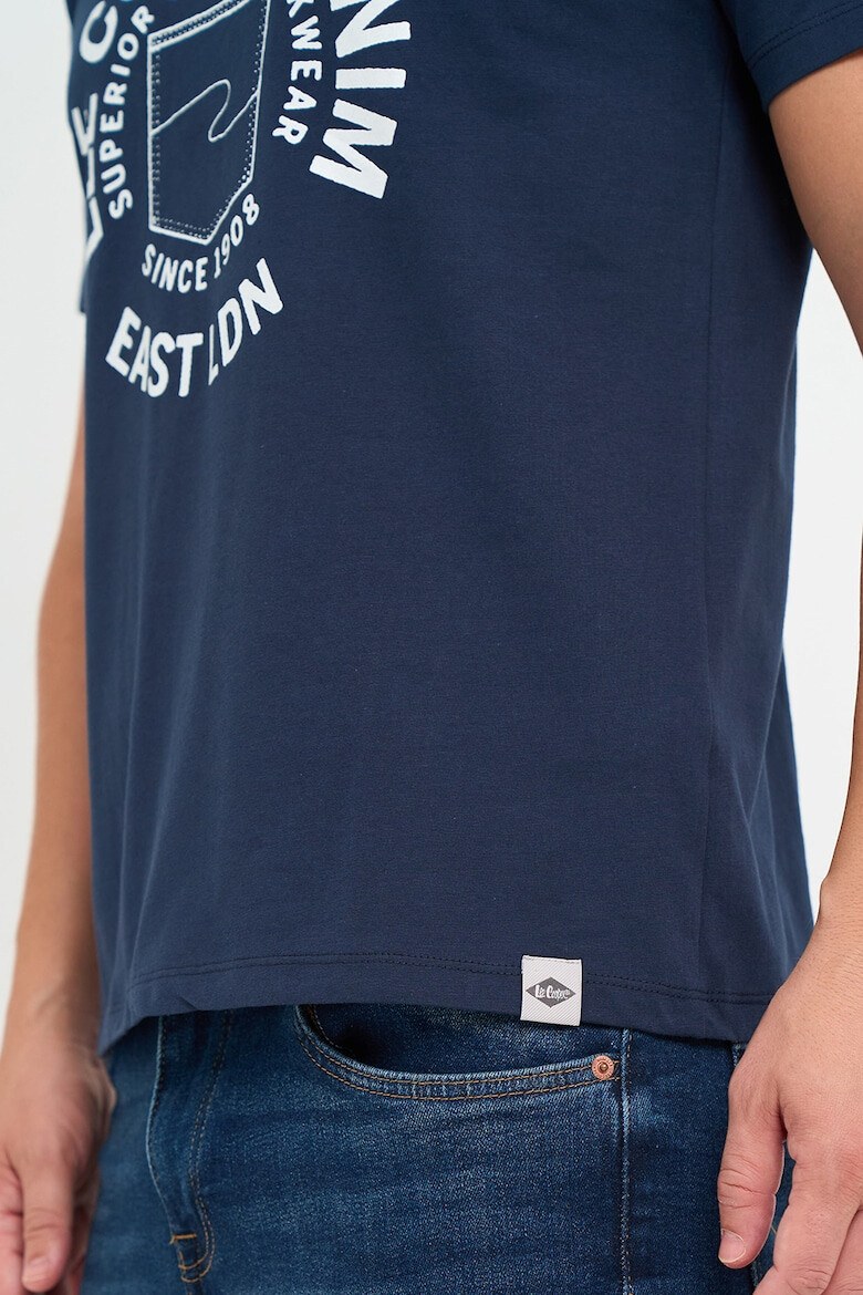 Lee Cooper Tricou cu logo si decolteu la baza gatului - Pled.ro