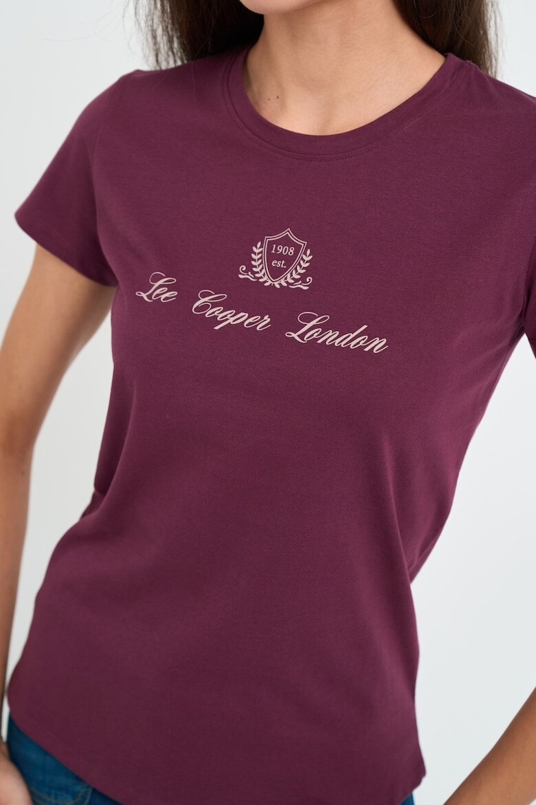 Lee Cooper Tricou dama cu logo si text grafic Visiniu - Pled.ro