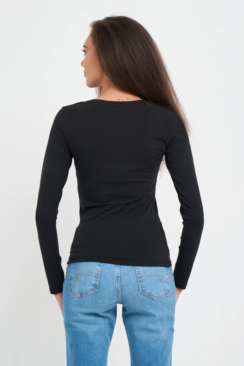 Lee Cooper Tricou dama cu maneca lunga si imprimeu logo Negru - Pled.ro