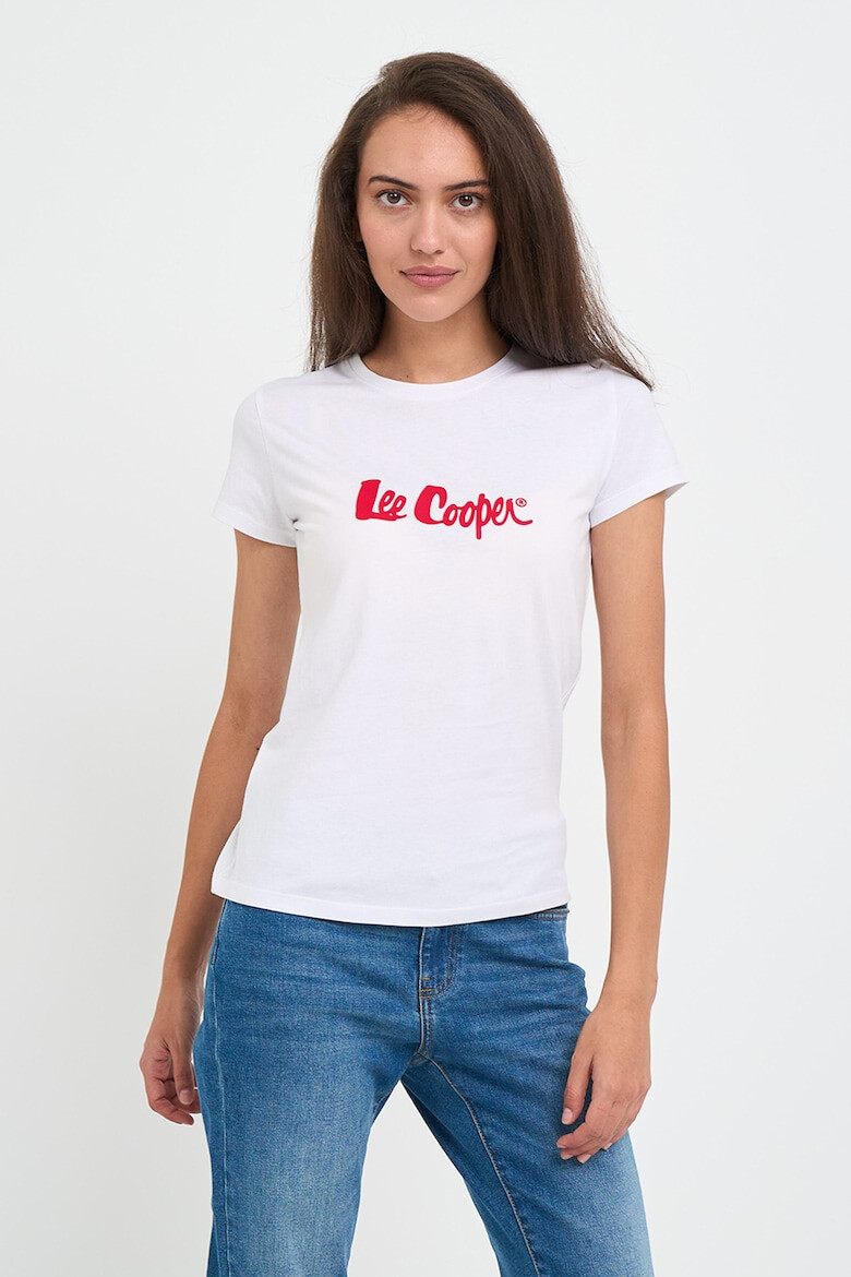 Lee Cooper Tricou dama cu maneca scurta si text logo Rosu - Pled.ro