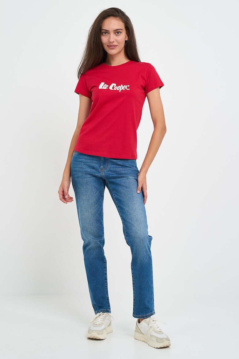 Lee Cooper Tricou dama cu maneca scurta si text logo Rosu - Pled.ro