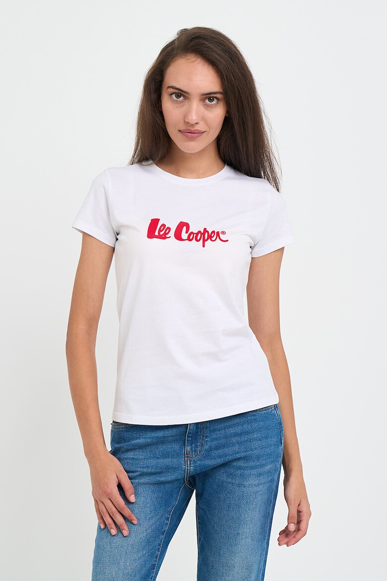 Lee Cooper Tricou dama cu maneca scurta si text logo Rosu - Pled.ro