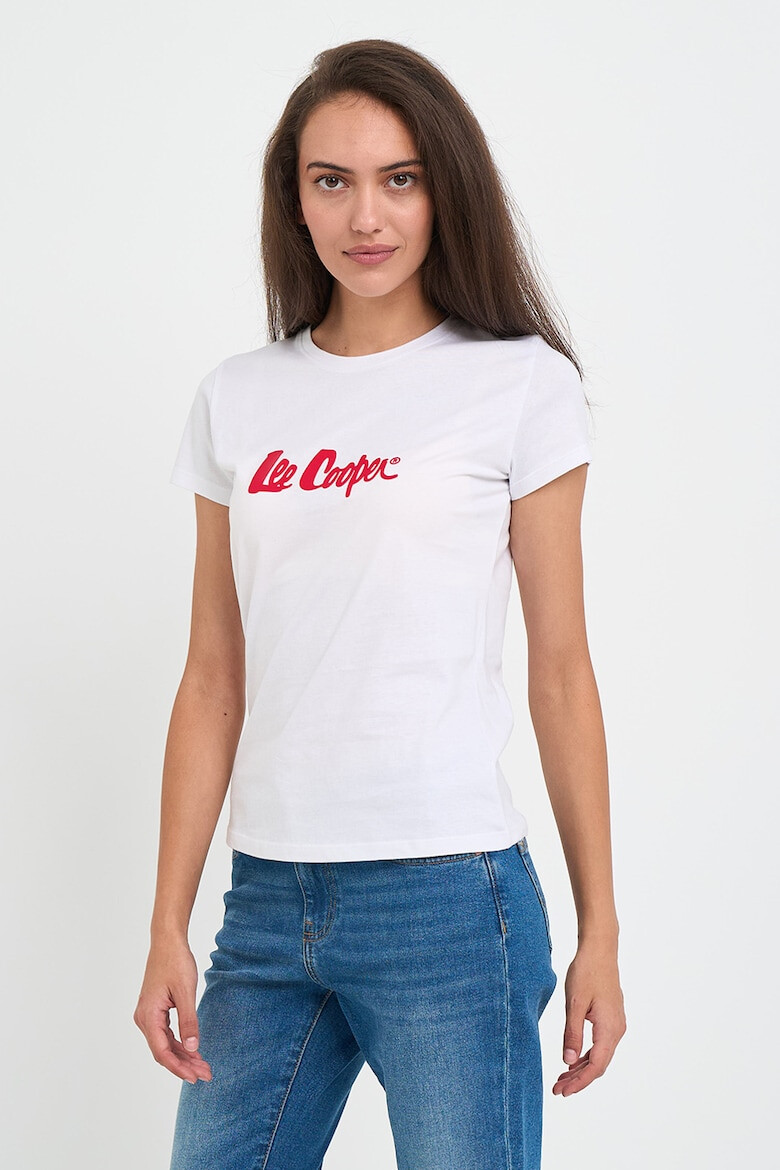 Lee Cooper Tricou dama cu maneca scurta si text logo Rosu - Pled.ro