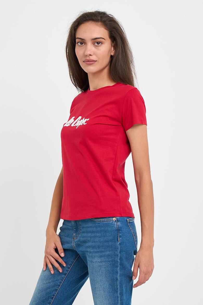 Lee Cooper Tricou dama cu maneca scurta si text logo Rosu - Pled.ro