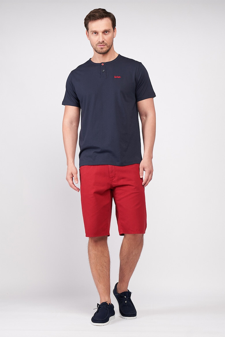 Lee Cooper Tricou de bumbac cu fenta cu nasturi - Pled.ro