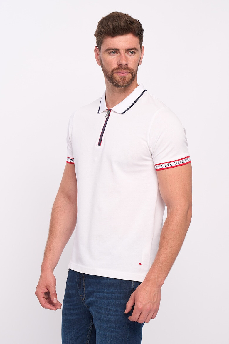 Lee Cooper Tricou polo de bumbac cu fenta cu fermoar - Pled.ro