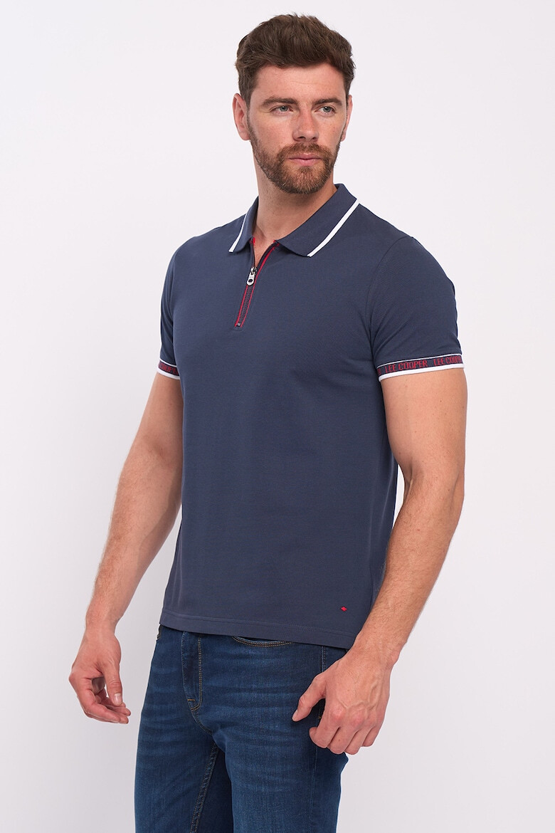 Lee Cooper Tricou polo de bumbac cu fenta cu fermoar - Pled.ro