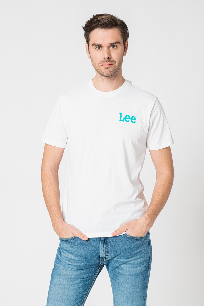 Lee Tricou cu decolteu la baza gatului si detalii logo pe piept - Pled.ro