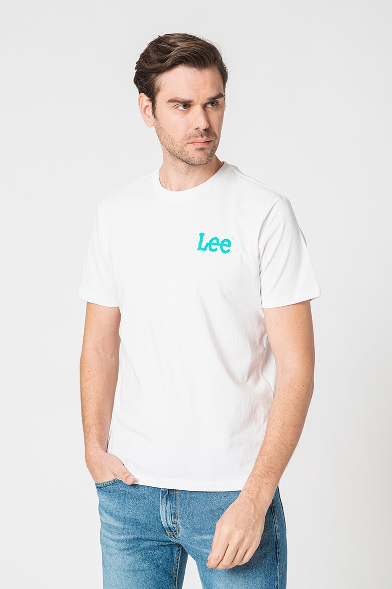 Lee Tricou cu decolteu la baza gatului si detalii logo pe piept - Pled.ro