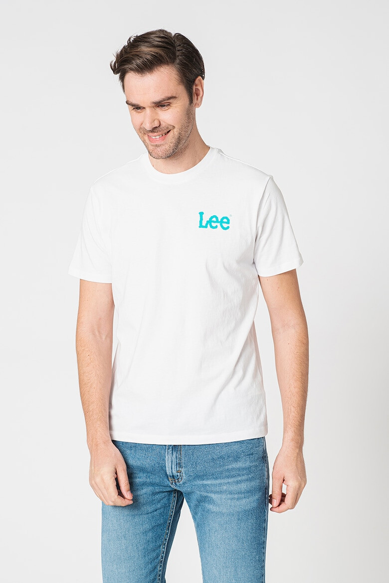 Lee Tricou cu decolteu la baza gatului si detalii logo pe piept - Pled.ro