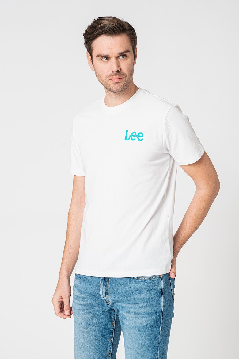 Lee Tricou cu decolteu la baza gatului si detalii logo pe piept - Pled.ro