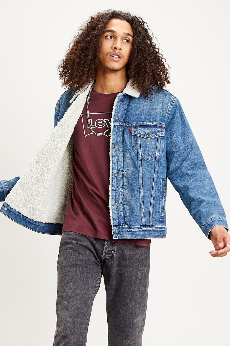 Levi's Jacheta din denim cu captuseala de blana shearling sintetica - Pled.ro