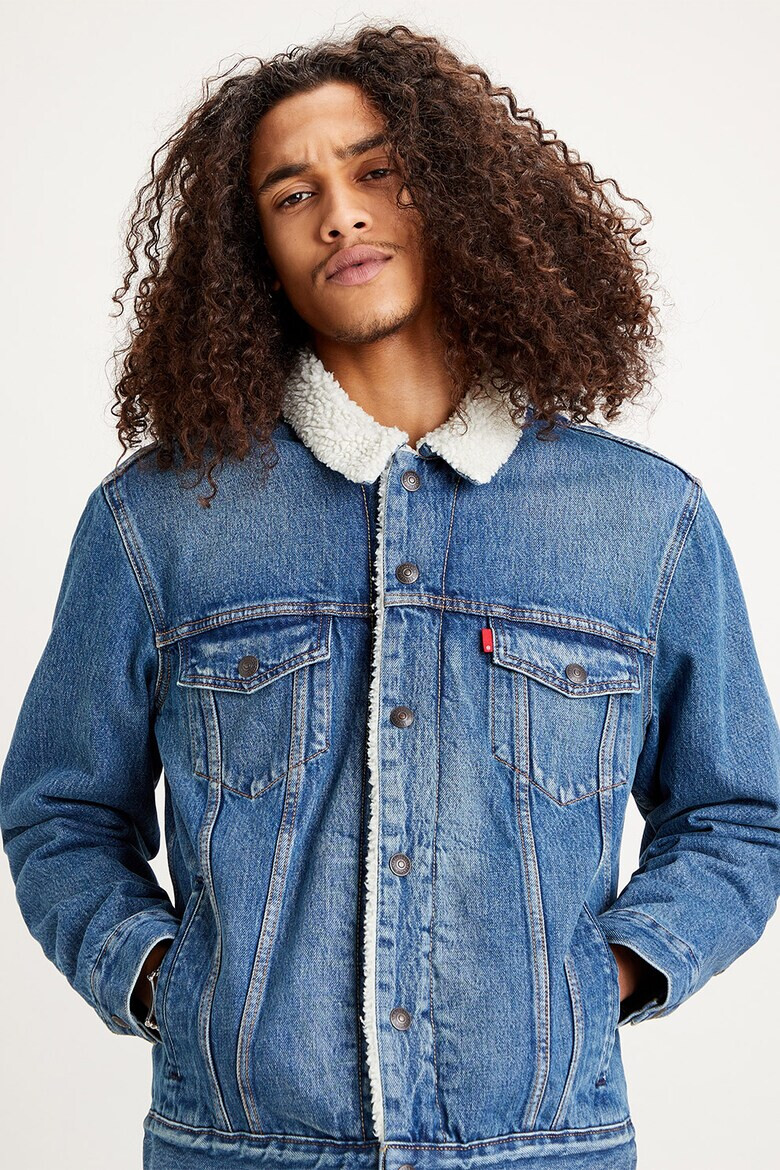 Levi's Jacheta din denim cu captuseala de blana shearling sintetica - Pled.ro