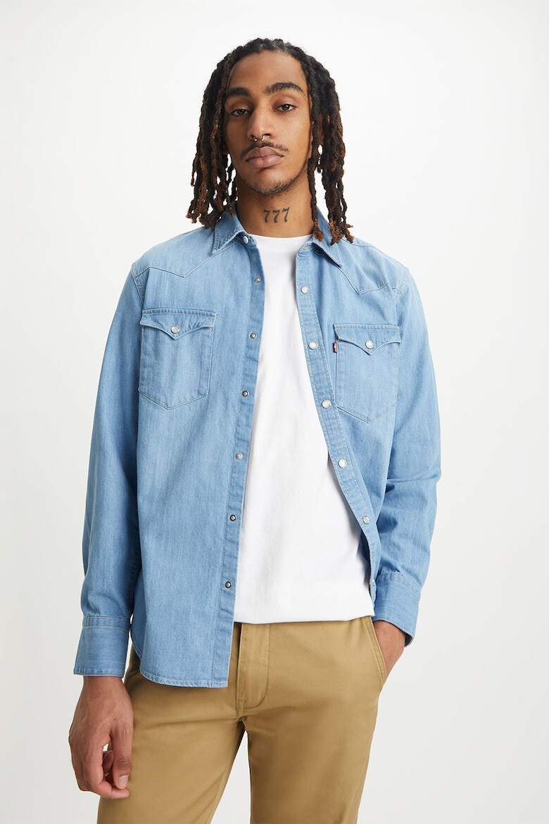 Levi's Camasa de denim cu buzunare pe piept Barstow - Pled.ro