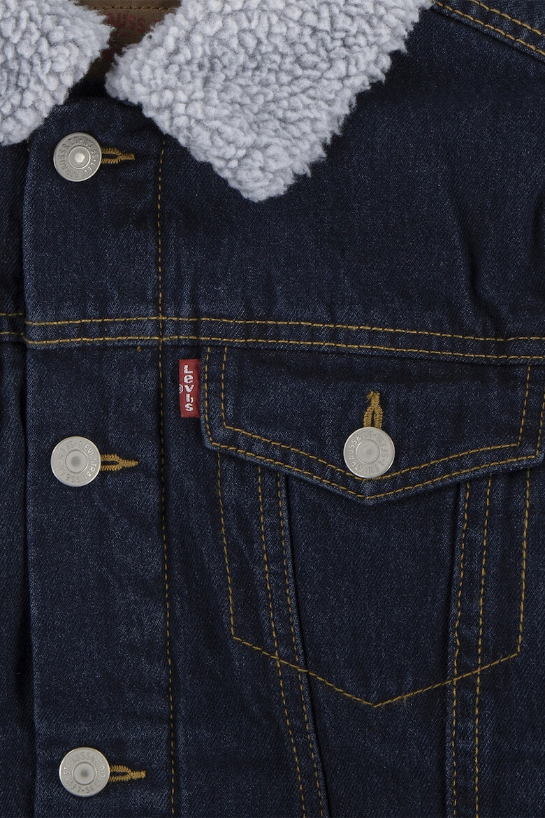 Levi's Jacheta din denim cu guler din blana shearling sintetica - Pled.ro