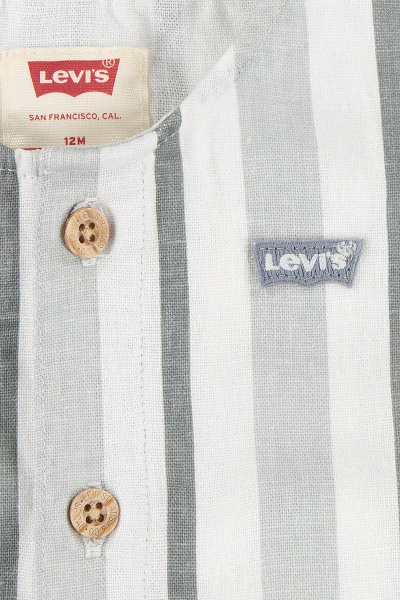 Levi's Salopeta din amestec de in cu model in dungi si palarie bucket - Pled.ro