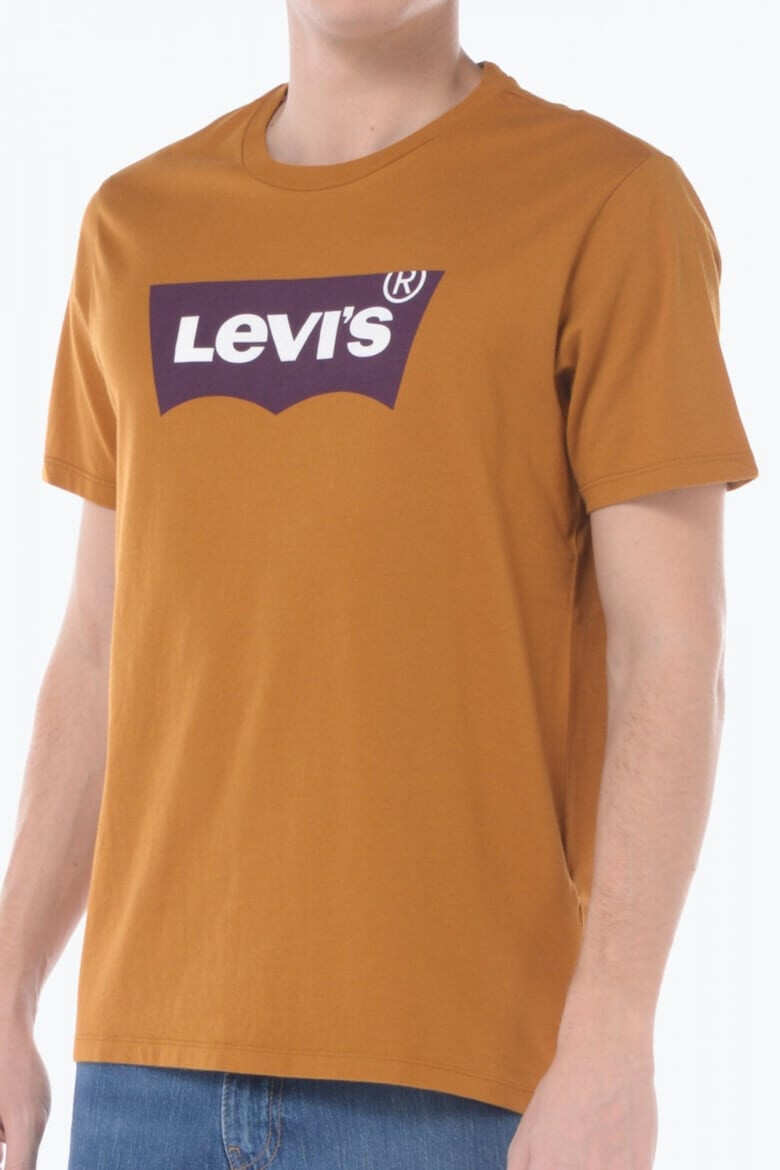 Levi's Tricou barbati din bumbac cu imprimeu cu logo maro - Pled.ro