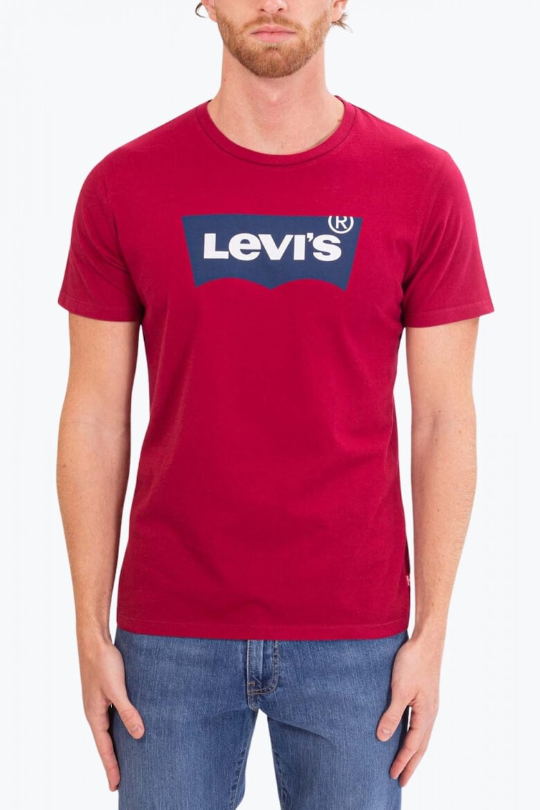 Levi's Tricou barbati din bumbac imprimeu cu logo birziniu - Pled.ro