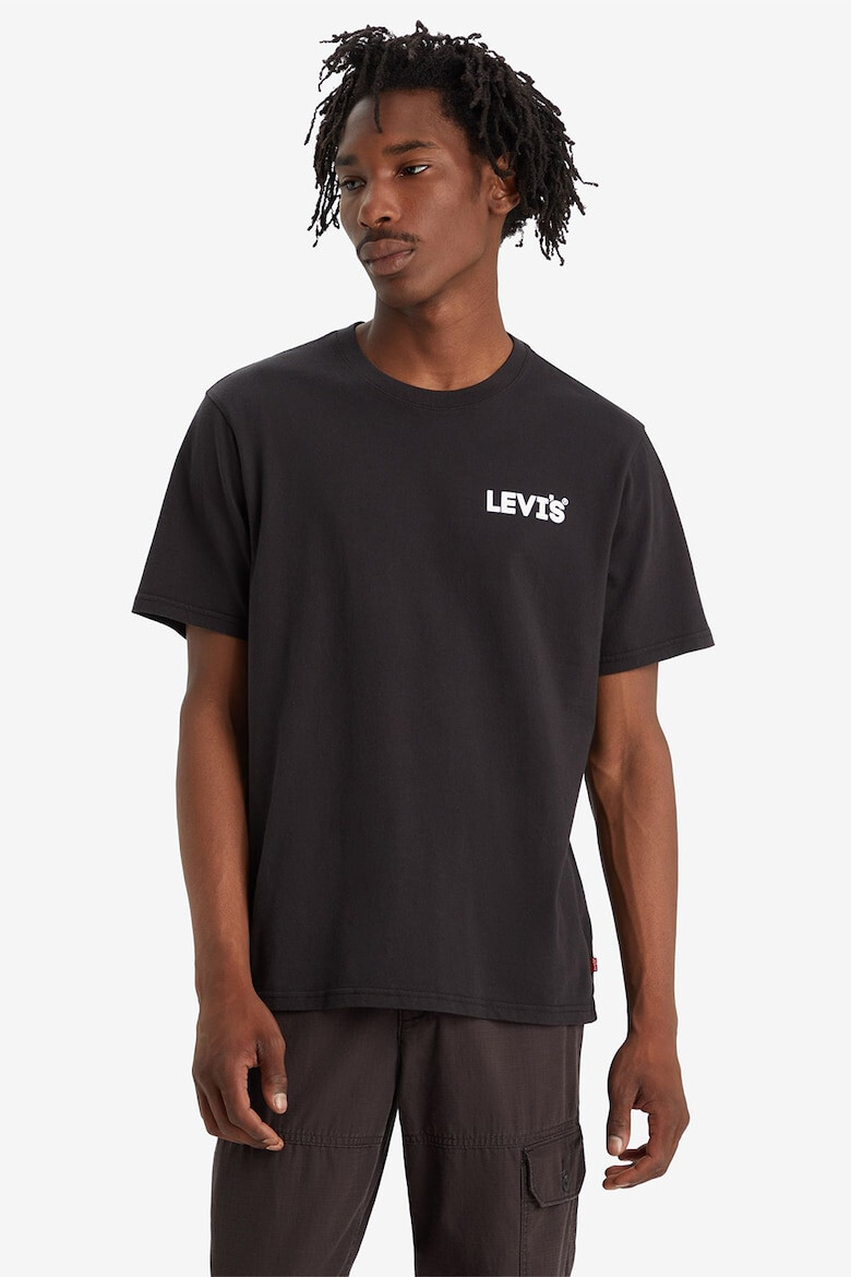 Levi's Tricou de bumbac cu decolteu la baza gatului si imprimeu logo - Pled.ro