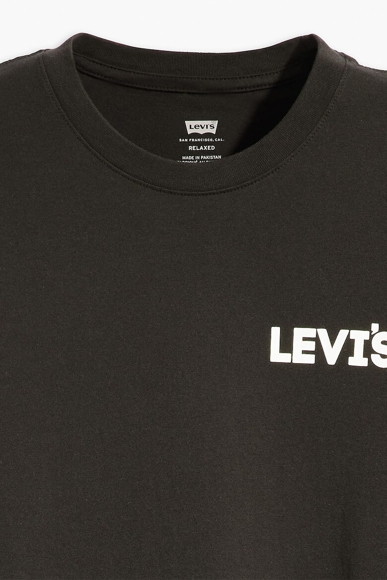 Levi's Tricou de bumbac cu decolteu la baza gatului si imprimeu logo - Pled.ro