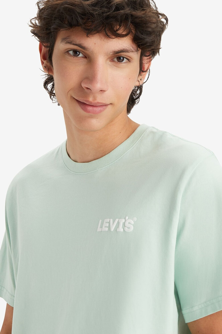 Levi's Tricou de bumbac cu decolteu la baza gatului si imprimeu logo - Pled.ro