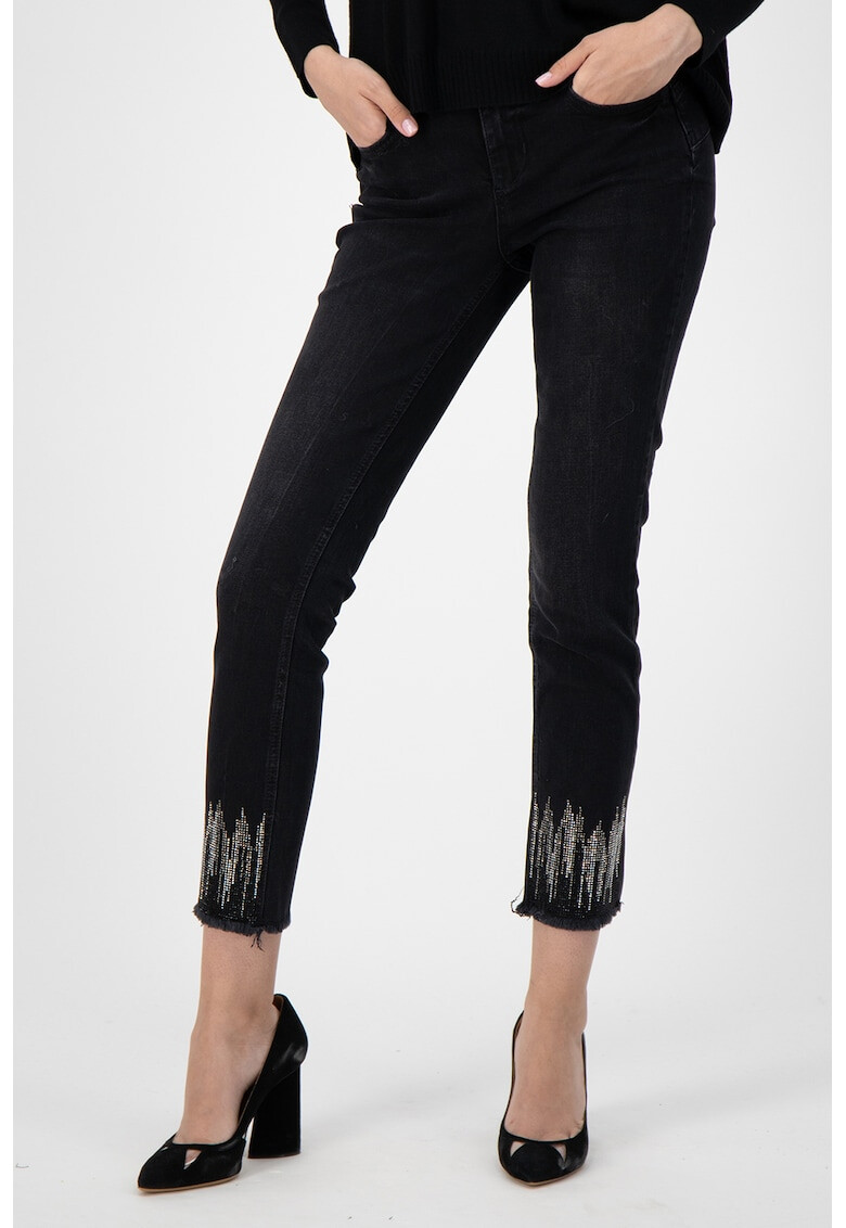 Liu Jo Blugi capri skinny cu strasuri - Pled.ro