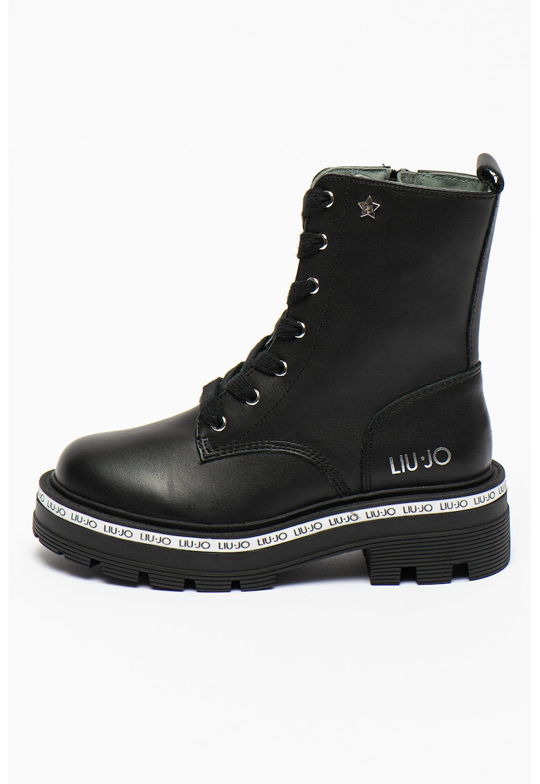 Liu Jo Ghete biker de piele cu logo Tailor - Pled.ro