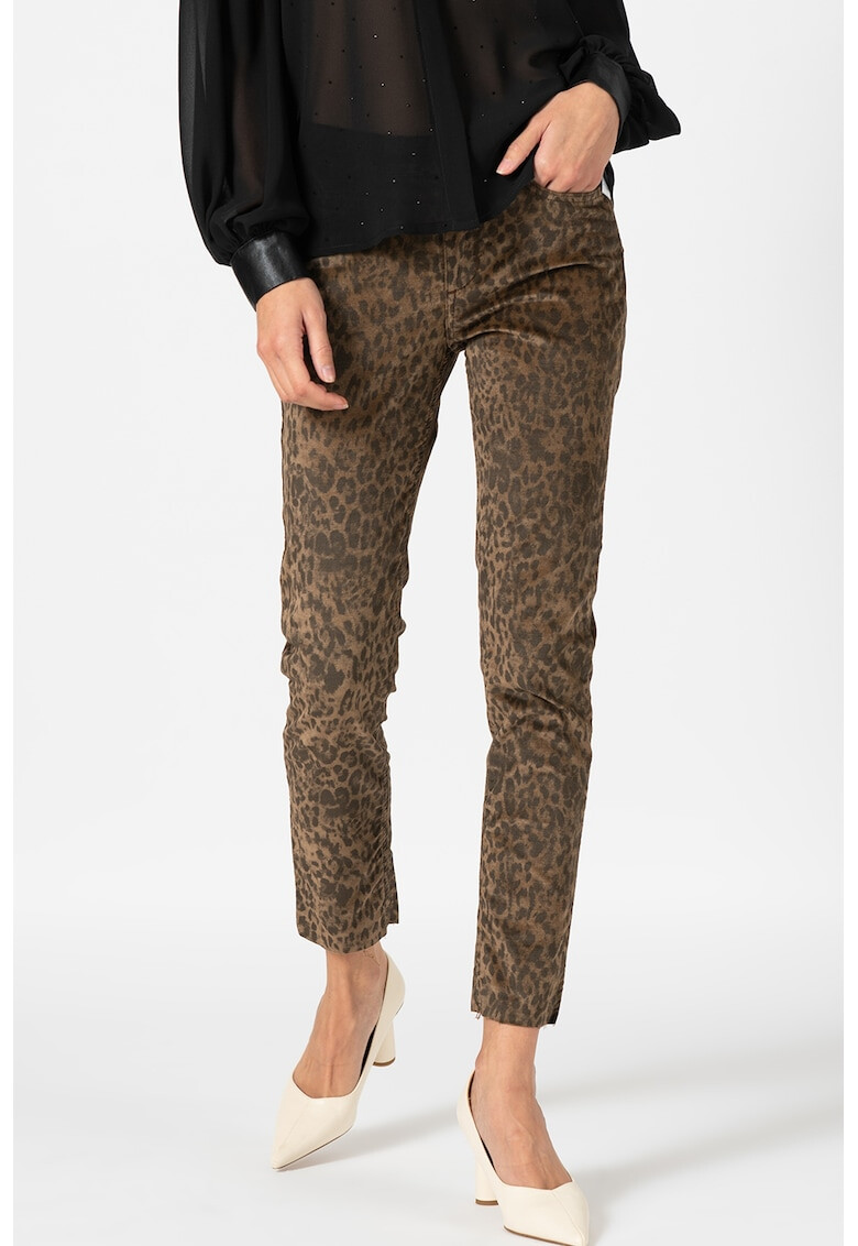 Liu Jo Pantaloni catifelati cu animal print - Pled.ro