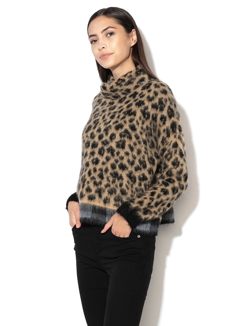 Liu Jo Pulover din amestec de lana cu animal print - Pled.ro