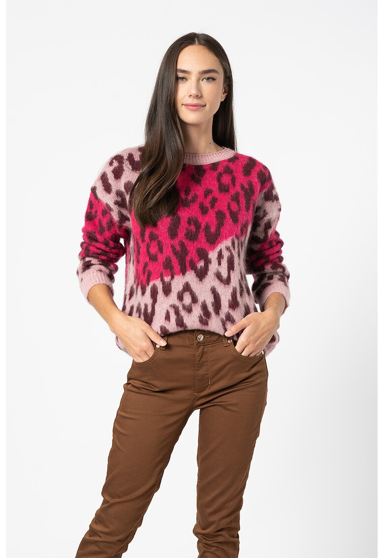 Liu Jo Pulover regular fit din amestec de lana cu animal print - Pled.ro