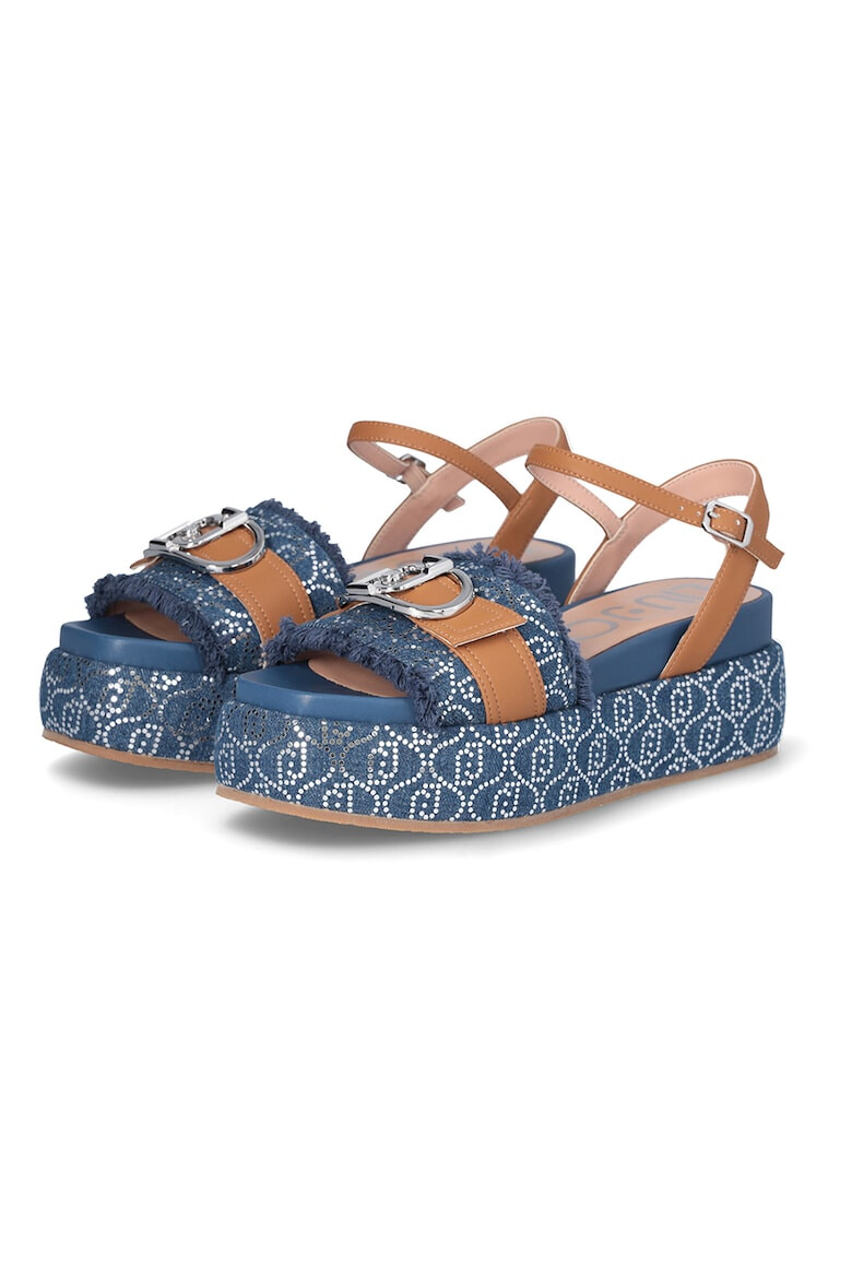 Liu Jo Sandale flatform cu insertii de denim - Pled.ro