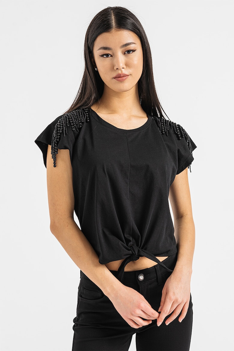 Liu Jo Tricou crop cu detaliu nod - Pled.ro