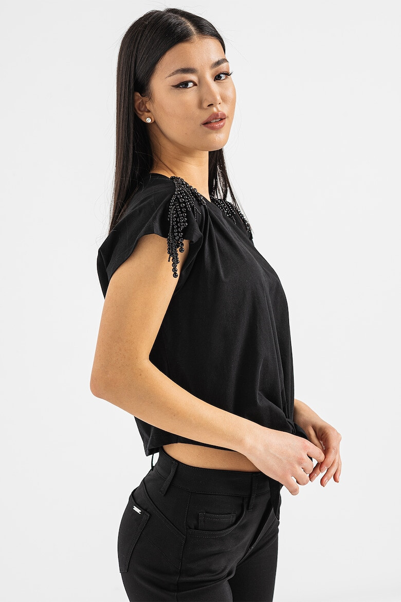 Liu Jo Tricou crop cu detaliu nod - Pled.ro