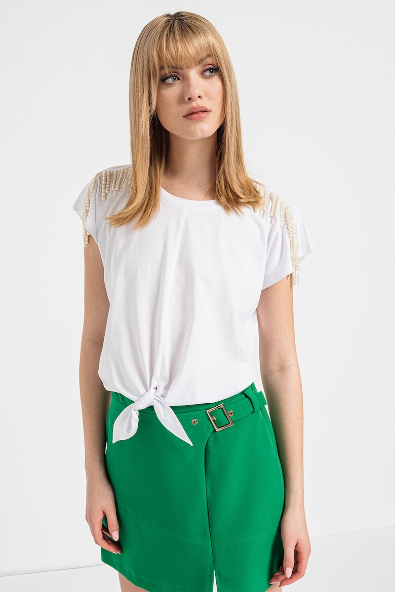 Liu Jo Tricou crop cu detaliu nod - Pled.ro