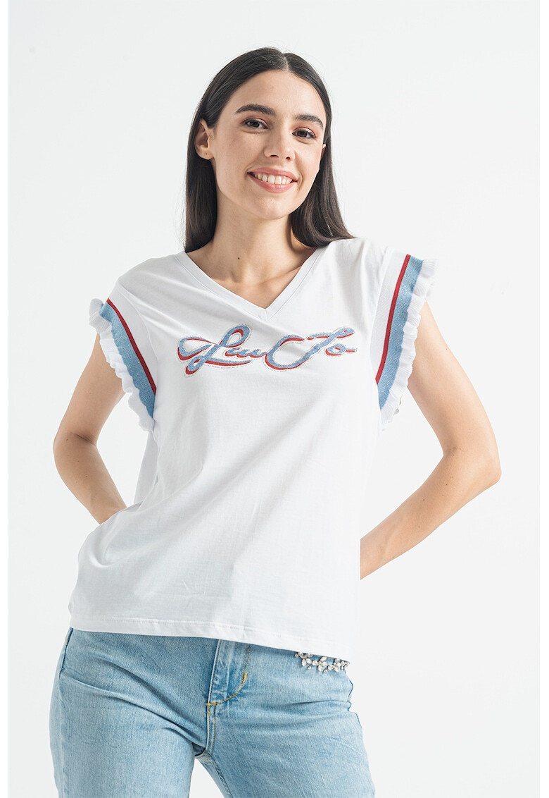 Liu Jo Tricou cu decolteu in V si strasuri - Pled.ro