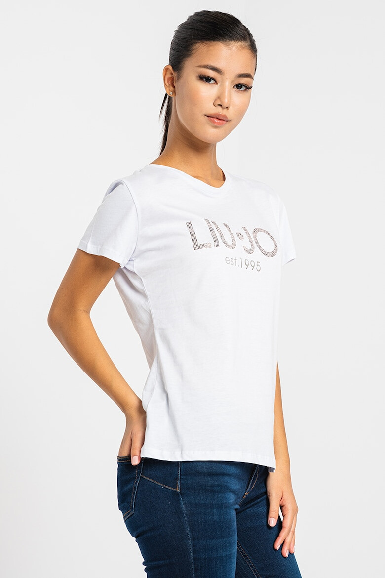 Liu Jo Tricou cu decolteu la baza gatului si logo cu strasuri - Pled.ro