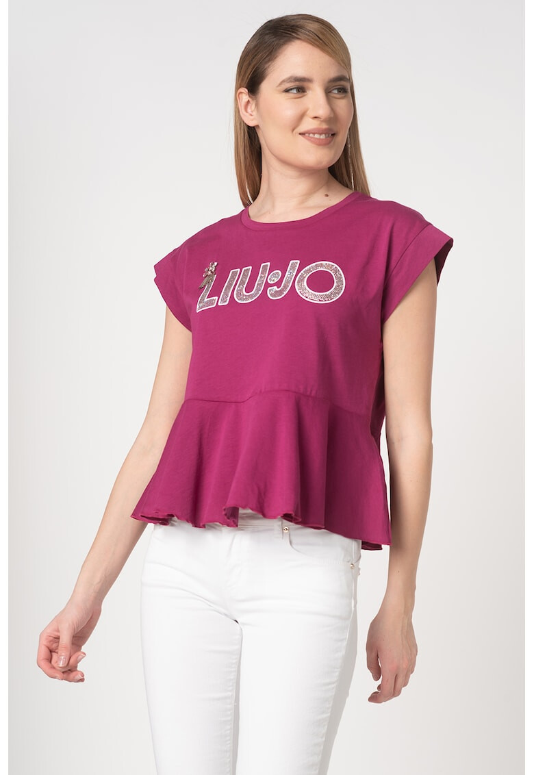 Liu Jo Tricou de bumbac cu aplicatii cu strasuri - Pled.ro