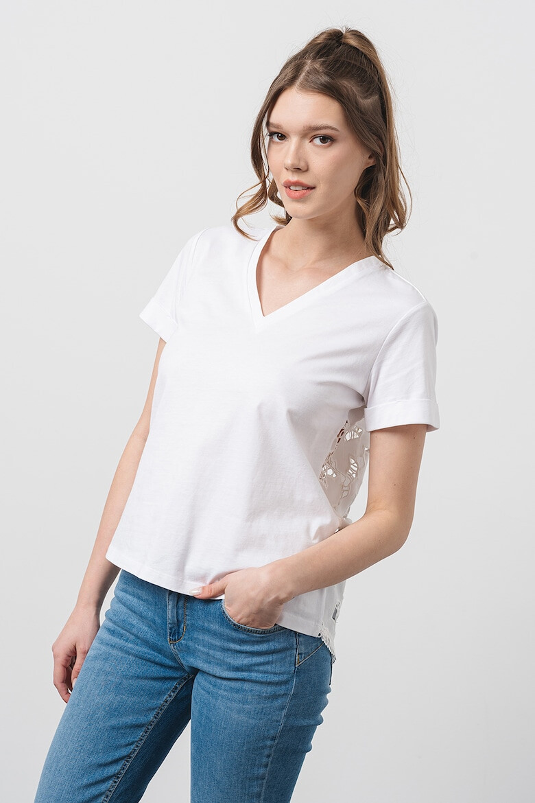 Liu Jo Tricou de bumbac cu model perforat pe partea din spate - Pled.ro