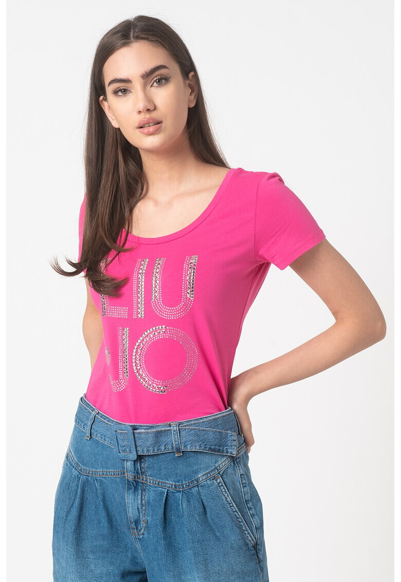 Liu Jo Tricou de jerseu cu tinte si logo din strasuri - Pled.ro