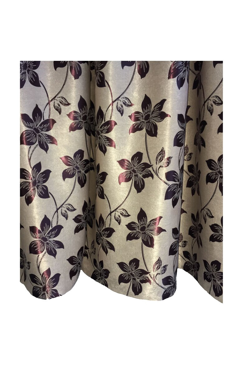 LIZ LINE Set 2 draperii black-out cu rejansa Flowers poliester - Pled.ro