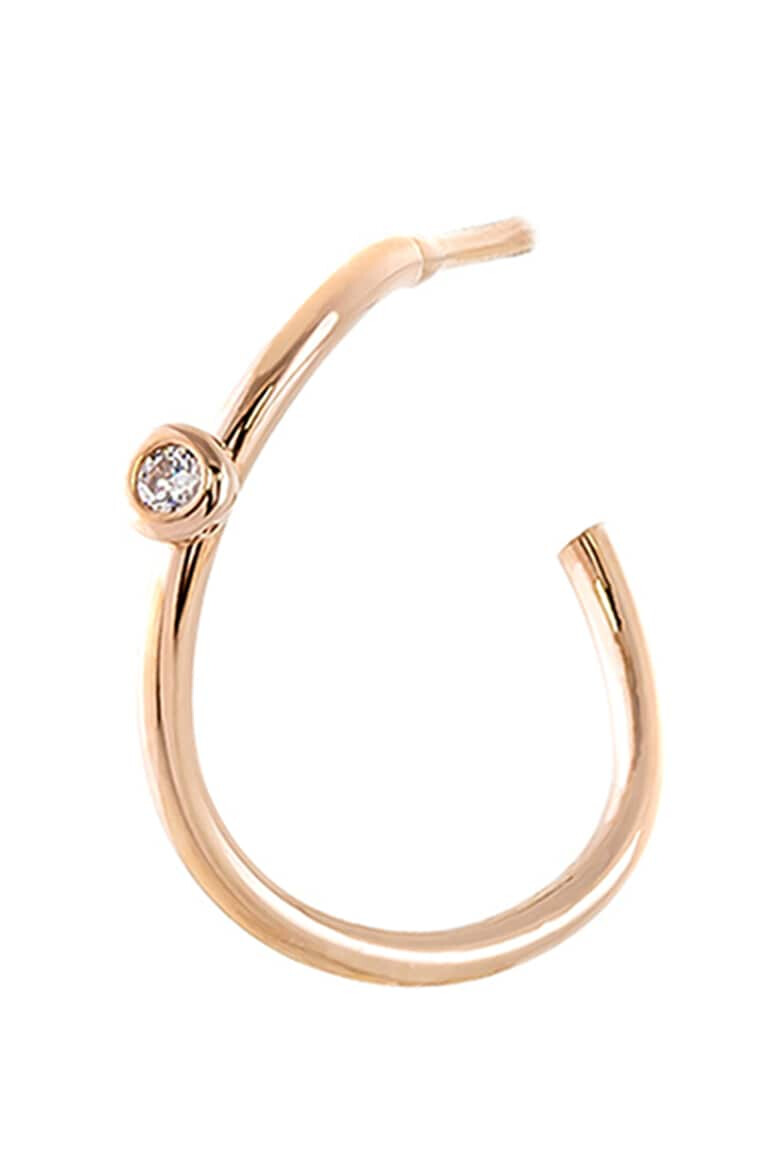 Loisir by Oxette Cercei placati cu aur rose de 18K in forma de semi-cerc cu cristale - Pled.ro