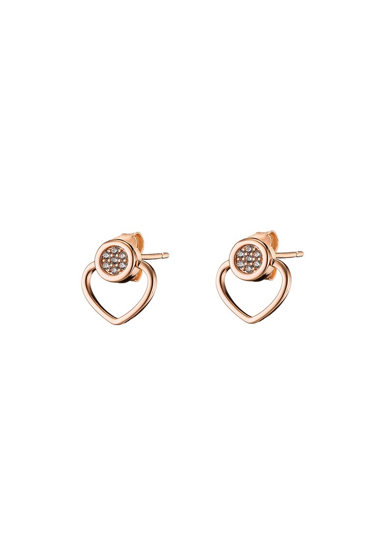 Loisir by Oxette Cercei placati cu aur rose de 18K si cristale - Pled.ro