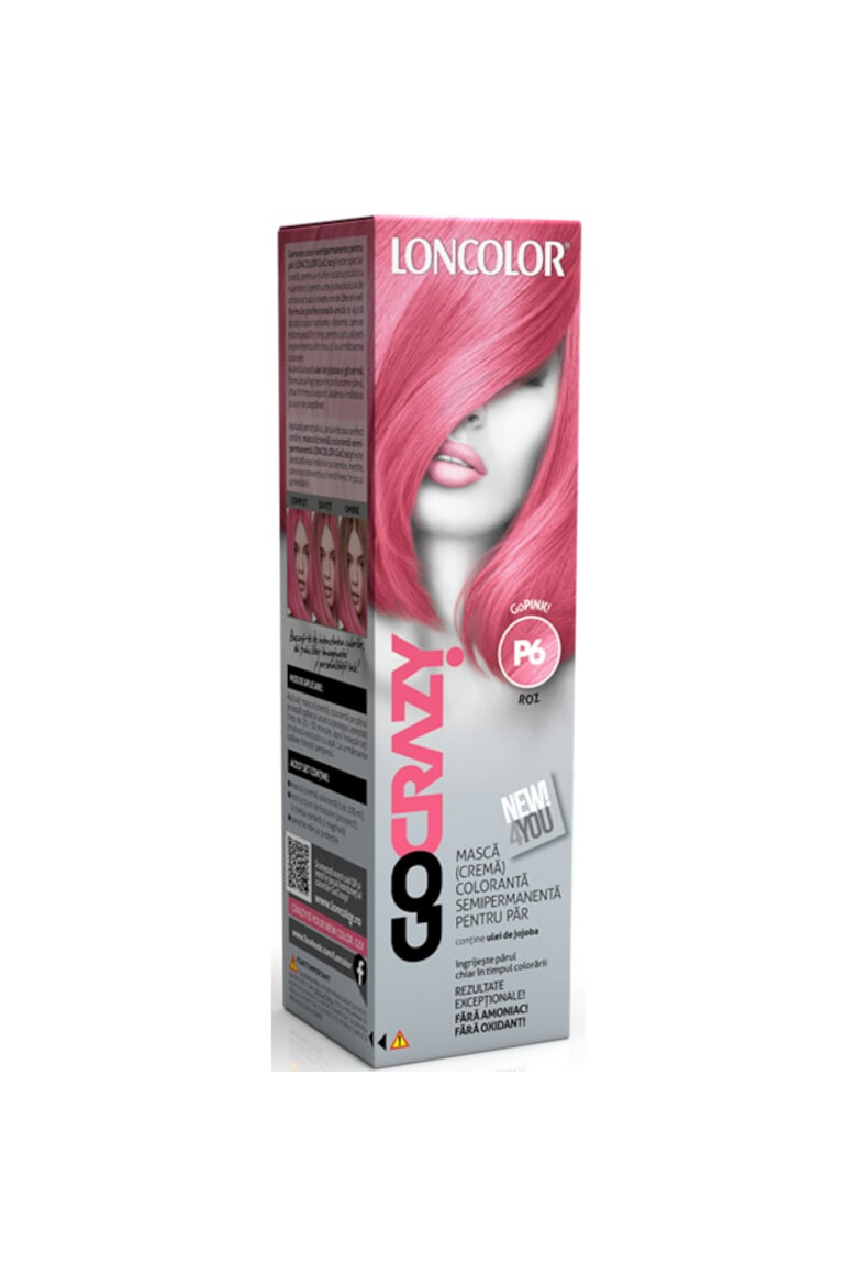 Loncolor Crema de par coloranta semi-permanenta fara amoniac GoCrazy 100 ml - Pled.ro