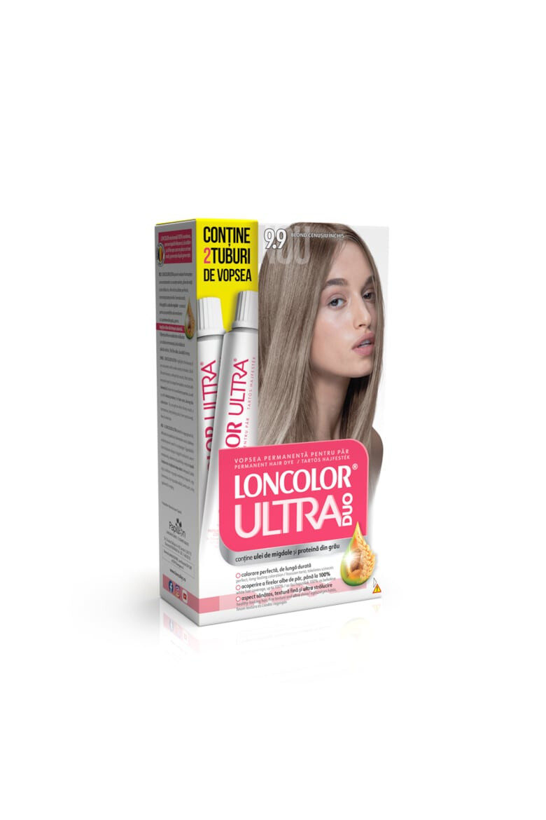 Loncolor Vopsea de Par Permanenta Ultra Max 9.9 Blond cenusiu Inchis 200 ml - Pled.ro