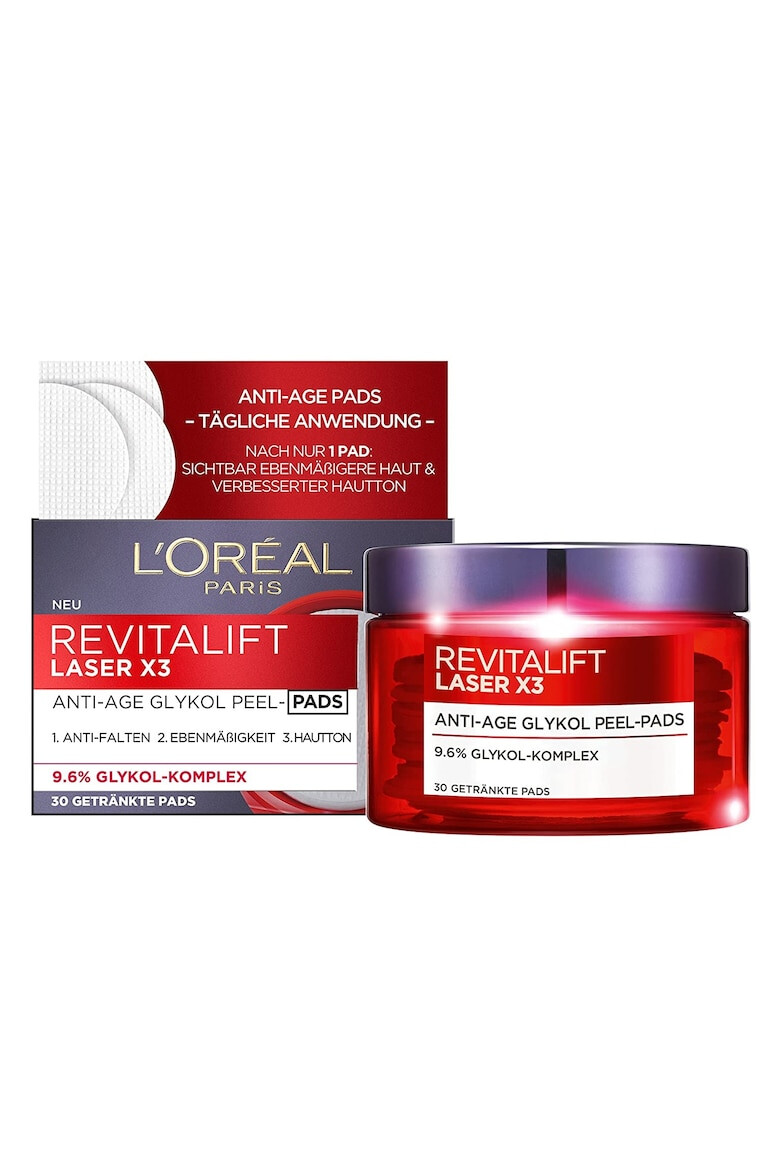 L'Oreal Paris Dischete de fata L`Oreal Revitalift Laser X 3 Anti-Aging Glycolic Peel 30 bucati - Pled.ro