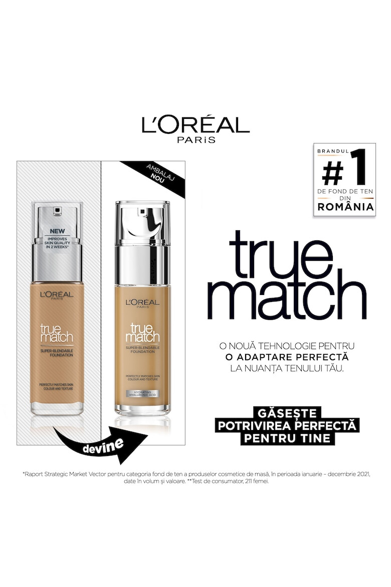 L'Oreal Paris Fond de ten infuzat cu acid hialuronic True Match 30 ml - Pled.ro