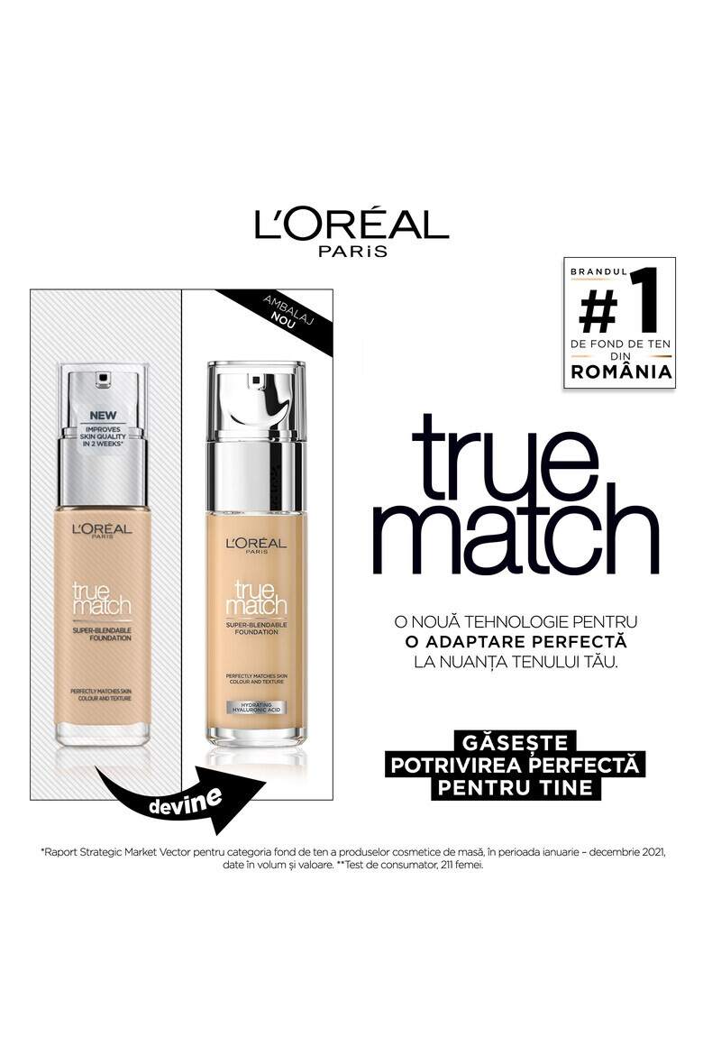 L'Oreal Paris Fond de ten infuzat cu acid hialuronic True Match 30 ml - Pled.ro