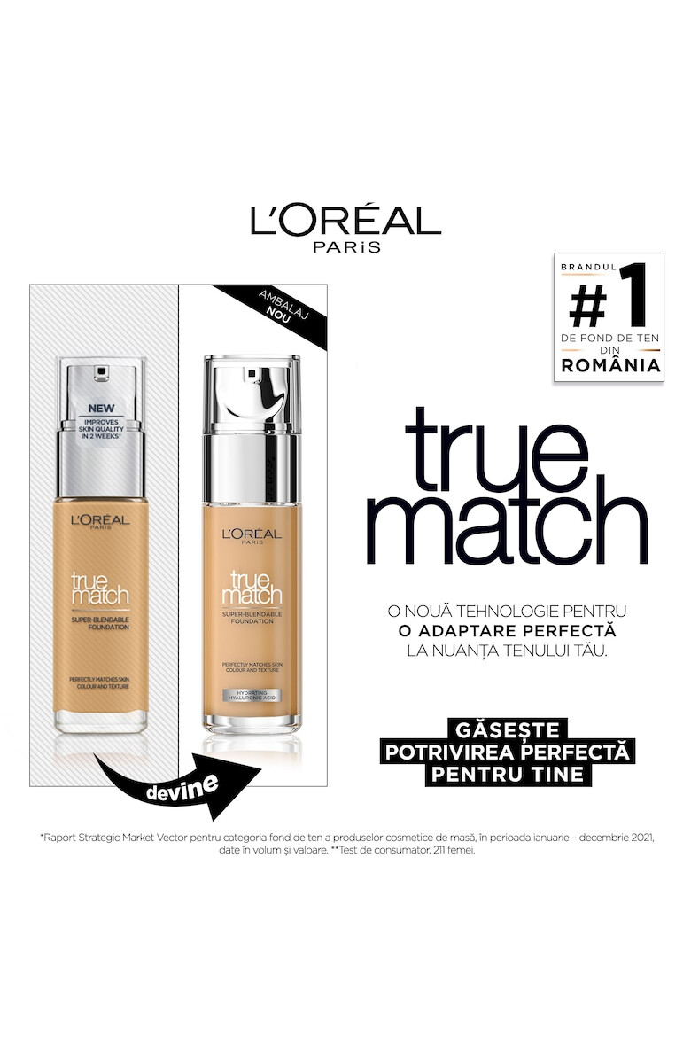 L'Oreal Paris Fond de ten infuzat cu acid hialuronic True Match 5D5W Golden Sand 30 ml - Pled.ro